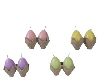 Kaars ei d4,5h6,4 cm a4 2st Decoris - Decoris