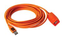 Tether Tools CU1917 USB-kabel USB 2.0 USB-A stekker, USB-A bus 5.00 m Oranje Actief met signaalversterking - thumbnail