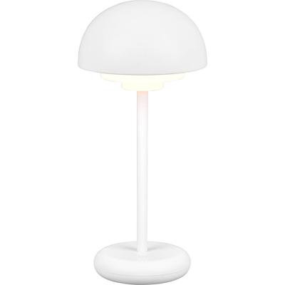 LED Tafellamp met Oplaadbare Batterijen - Trion Berna - 2W - Warm Wit 3000K - Spatwaterdicht IP44 - Dimbaar - Rond - Mat Wit - Kunststof