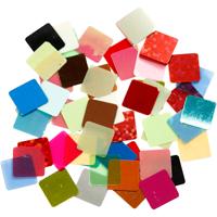 Creativ Company Folie mozaiektegels, afm 10x10 mm, ca. 6875 stuk, diverse kleuren, 250 gr/ 1 doos - thumbnail