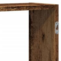 Wandschap 129x18x42 cm bewerkt hout oud houtkleurig - thumbnail
