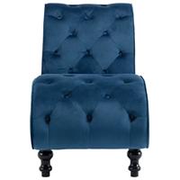 Chaise longue fluweel blauw - thumbnail