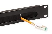 VALUE 19 Kabel doorvoerstrook 1 HE met borstel, zwart - thumbnail