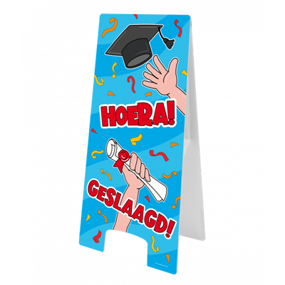 Waarschuwingsbord Geslaagd Cartoon