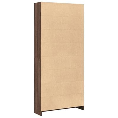 Boekenkast 80x24x176 cm bewerkt hout bruin eikenkleurig