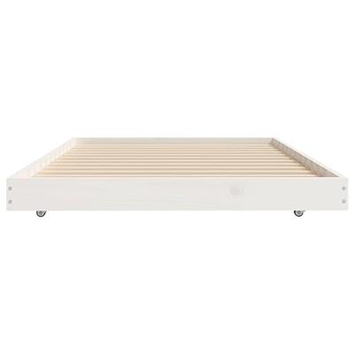Bedframe massief grenenhout wit 75x190 cm