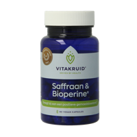 Vitakruid Saffraan 28 mg (Affron) & Bioperine 60 Vegetarische capsules - thumbnail