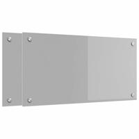 VidaXL Keuken spatscherm 2 pcs lichtgrijs 80 x 40 cm gehard glas - thumbnail