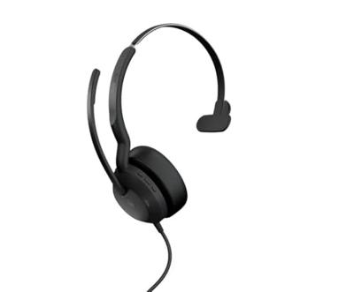 Jabra Evolve2 50 On Ear headset Kabel, Bluetooth Mono Zwart Ruisonderdrukking (microfoon), Noise Cancelling Headset, Mono, Microfoon uitschakelbaar (mute),