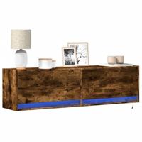 Tv-wandmeubel met LED-verlichting 140x31x38 cm gerookt eiken - thumbnail