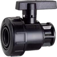 Kogelkraan kunststof - 2x 1 1/4" binnenmaat - thumbnail