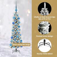 Kunstkerstboom met 150 LED Wit 120 cm PVC en Metaal en Plastic - thumbnail
