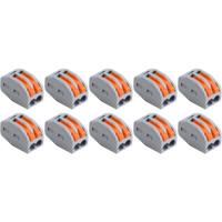 Lasklemmen Set 10 Stuks - 2 Polig. Grijs/Oranje Design - thumbnail