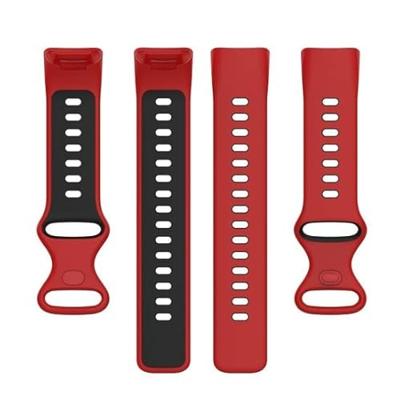 FitBit Charge 5 & 6 Sportbandje met dubbele lus - Rood / zwart - Tweekleurig - Maat: L FitBit Charge 5 & 6 Sportbandje met dubbele lus - Rood / zwart - Tweekleurig - Maat: L