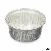 Vlaaimal Kinvara Zilverkleurig Aluminium 8,5 x 8 x 8,5 cm Wegwerpbaar Cirkelvormig (12 Stuks) - thumbnail