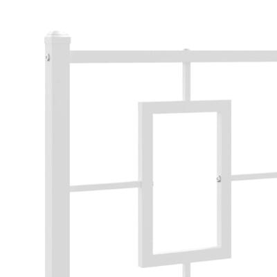 Bedframe met hoofdbord metaal wit 107x203 cm