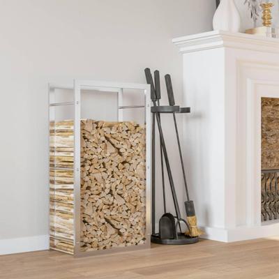 Haardhoutrek 50x28x94 cm roestvrij staal Haardhoutrek 50x28x94 cm roestvrij staal