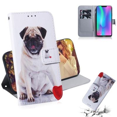 Mopshond patroon gekleurde tekening horizontale Flip lederen case voor Huawei Honor quater met houder & card slots & portemonnee Mopshond patroon gekleurde tekening horizontale Flip lederen case voor Huawei Honor quater met houder & card slots & portemonnee