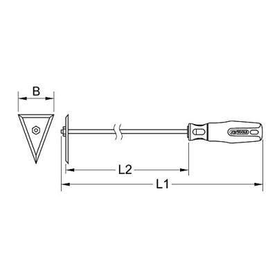KS Tools 9639533 Brozeplus driehoekige plaatschraper 420 mm