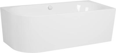 Ben Vico half vrijstaand hoekbad met 2 ligzijdes met hoek rechts 155x80cm glans wit acryl incl. afvoer met overloop chroom