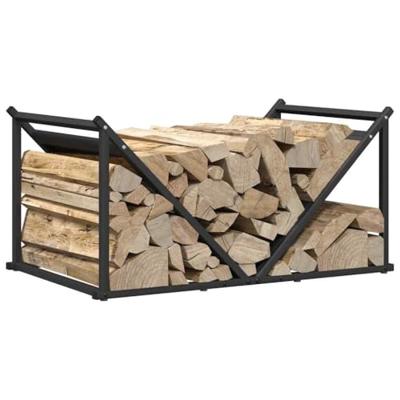 VidaXL Brandhoutrek 70x43x34,5 cm koudgewalst staal zwart VidaXL Brandhoutrek 70x43x34,5 cm koudgewalst staal zwart