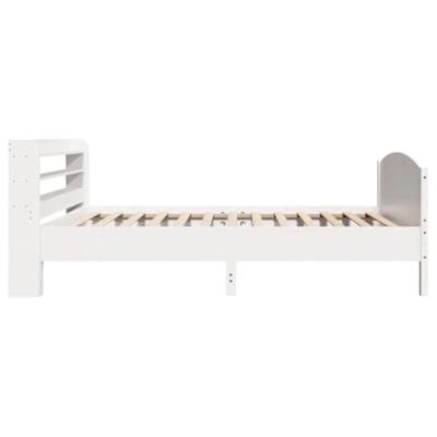 Bedframe zonder matras massief grenenhout wit 140x200 cm