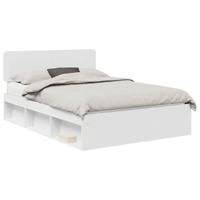 Bedframe met hoofdeinde Wit 150 x 200 cm Massief grenenhout - thumbnail
