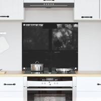 VidaXL Keuken achterwand zwart 70 x 60 cm gehard glas - thumbnail