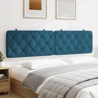 Hoofdbordkussen 200 cm fluweel blauw - thumbnail