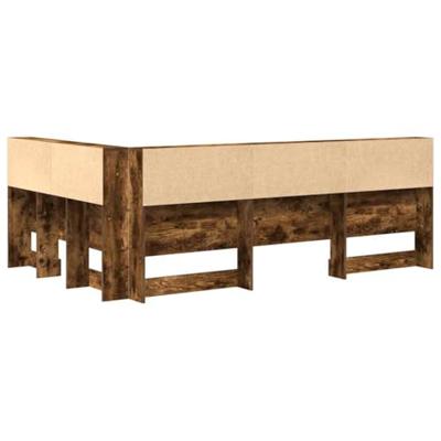 Opberghoofdbord met plank Gerookt eiken 120 cm Bewerkt hout