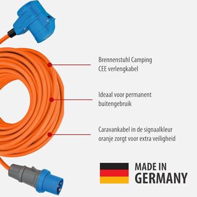 Brennenstuhl CEE verlengsnoer IP44 voor Camping/Maritime 25m oranje H07RN-F 3G2,5 CEE-stekker, haakse koppeling 2 - 1167650525