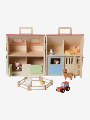 Boerderij met houten benodigdheden / toebehoren FSC®-hout rood Boerderij met houten benodigdheden / toebehoren FSC®-hout rood