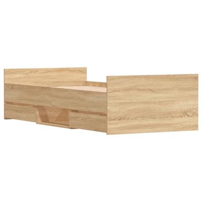 Bedframe met hoofd- en voeteneinde sonoma eikenkleur 100x200 cm