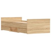 Bedframe met hoofd- en voeteneinde sonoma eikenkleur 100x200 cm - thumbnail