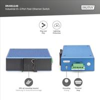 Digitus DN-651146 Industrial Ethernet Switch 8 + 2 poorten 10 / 100 / 1000 MBit/s - thumbnail