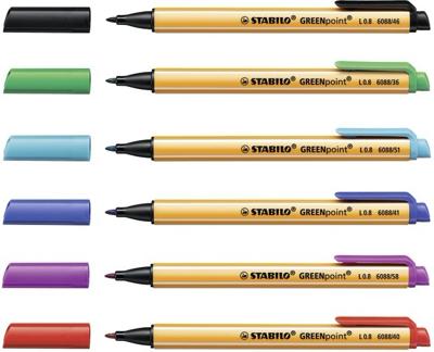 Stabilo Fineliners - greenpoint - set van 6