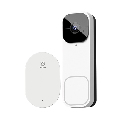 WOOX r4331 smart video deurbel & binnen bel, fhd, 3mp, 1/2.8" cmos, ip65, wi-fi 802.11 b/g/n, white