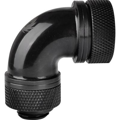 Thermaltake Pacific G1/4 PETG Tube 90-Degree Compression 16mm OD - Black Waterkoelinghoekverbinder