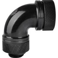 Thermaltake Pacific G1/4 PETG Tube 90-Degree Compression 16mm OD - Black Waterkoelinghoekverbinder - thumbnail