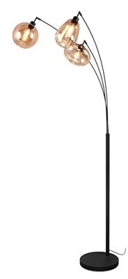 Trio 3-lichts vloerlampLumina met amber glas - 417000313