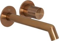 Ben Engraved Line afdekset voor inbouw wastafelkraan geborsteld koper pvd-coating - thumbnail