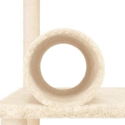 Kattenmeubel met sisal krabpalen 136 cm crmekleurig - thumbnail