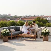 Hortensia UV Kunstplant Deluxe 80cm Creme - thumbnail