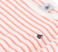 Gestroomde badjas voor meisjes PETIT BATEAU abrikoos - thumbnail