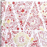 Creativ company inpakpapier, kerstbomen, b: 50 cm, 80 gr, goud, rood, wit, 3 m 1 rol - thumbnail