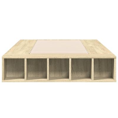 Bedframe bewerkt hout sonoma eikenkleurig 100x200 cm - thumbnail