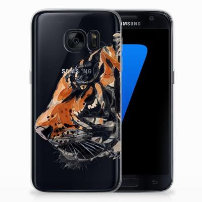 Smartphone hoesje Samsung Galaxy S7 Watercolor Tiger Smartphone hoesje Samsung Galaxy S7 Watercolor Tiger