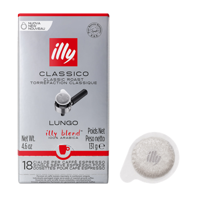 illy - E.S.E. Servings - Monodose Classico lungo (Klassieke Branding) illy - E.S.E. Servings - Monodose Classico lungo (Klassieke Branding)