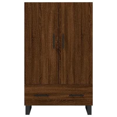 Hoge kast 69,5x31x115 cm bewerkt hout bruin eikenkleur
