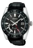 Horlogeband Seiko 5R66-0AR0 / SNR021J1 / 4A1V1AK Leder Zwart 24mm Horlogeband Seiko 5R66-0AR0 / SNR021J1 / 4A1V1AK Leder Zwart 24mm